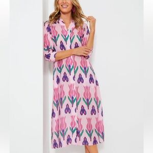 Oliphant shirt dress midi Samba pink NWOT